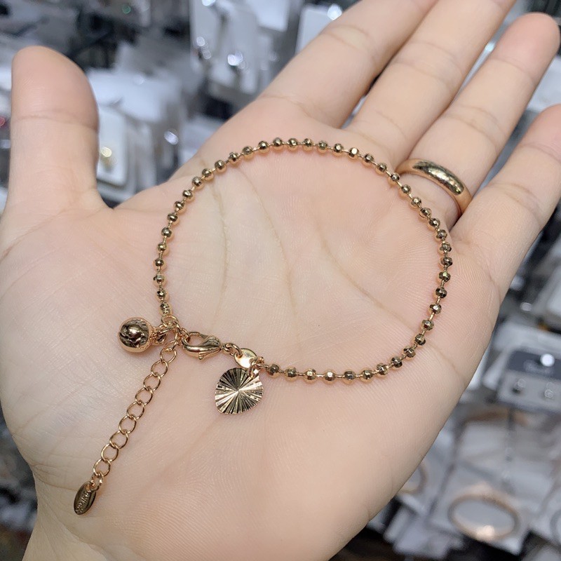 xuping jewelry 👍🏻สร้อยข้อมือ 🌟อิตาลี พิงค์โกลด์ rose gold งานดีมาก เลเซอร์ชุบ18K อิตาลี18k  ไม่ดำ ไม่ลอก