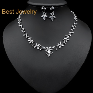 Best Jewelry ชุดเครื่องประดับเพชรเกรดพรีเมี่ยม ประกายไฟเทียเท่าเพชรแท้ เครื่องประดับออกงาน สร้อยเพชร รับ dropship