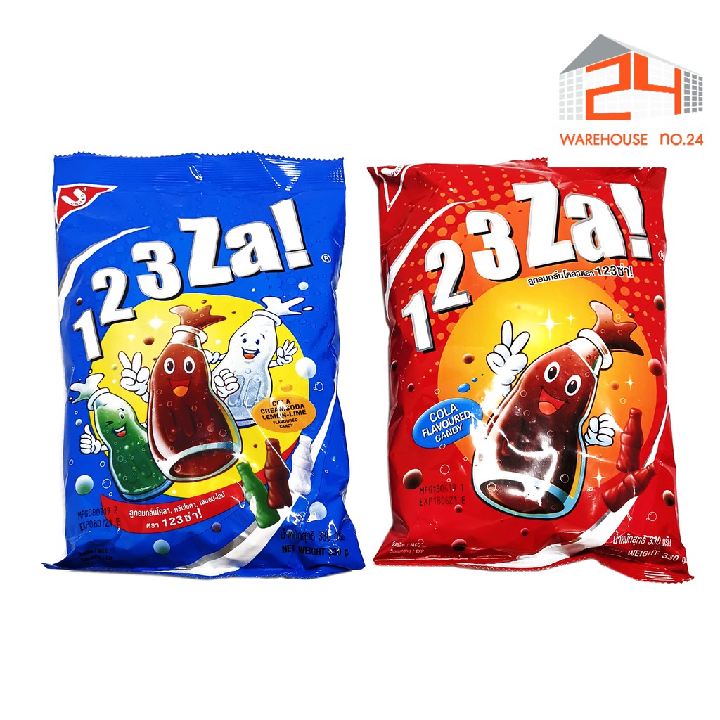 ส่งไว🚀24ชม. ลูกอม 123 Za โคล่า&รวมรส จุ 100 เม็ด (123ซ่า!)