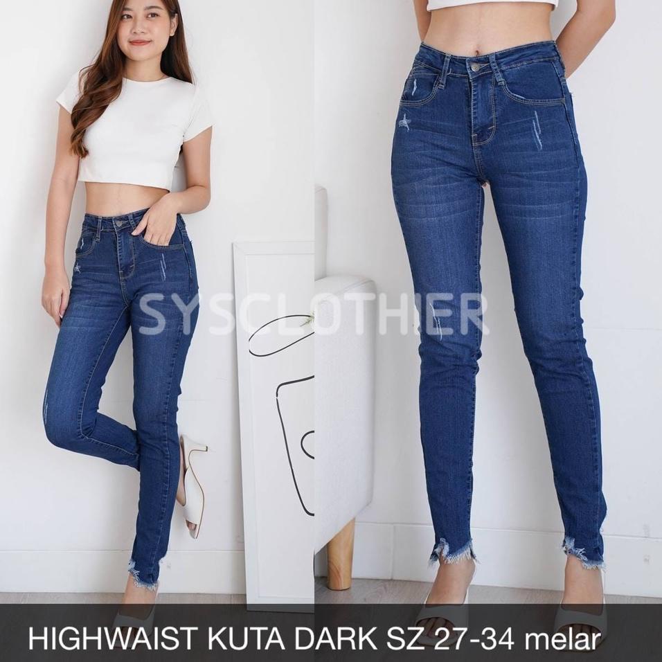 ตัวปล่อยล่าสุด.. KUTA SERIES HIGHWAIST กางเกงยีนส์ผู้หญิง-SYSCLOTHIER