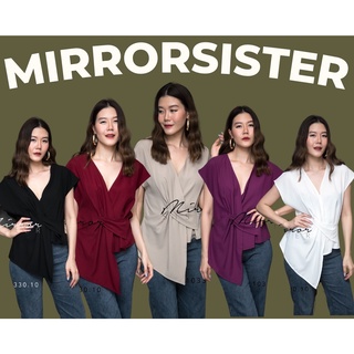 MiRRoRSiSTER’s QiLa Knotted BLouse #10330.10 เสื้อคอวีลึก เสื้อdrap เสื้อม้วนเอว เสื้อทางเก๋ เสื้อเกาหลี เสื้อสวย