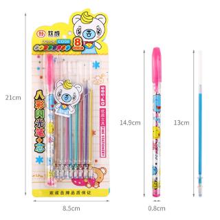 8 Colors Pens Set Ballpen for journal 1 Pens&amp;8 refills Ball point 0.8 mm  School stationery Bullet journal supplies