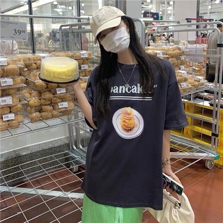 Theyourlooks ♡ พร้อมส่ง Pancakes round neck tee เสื้อยืด สกรีนลายแพนเค้ก 🥞✨