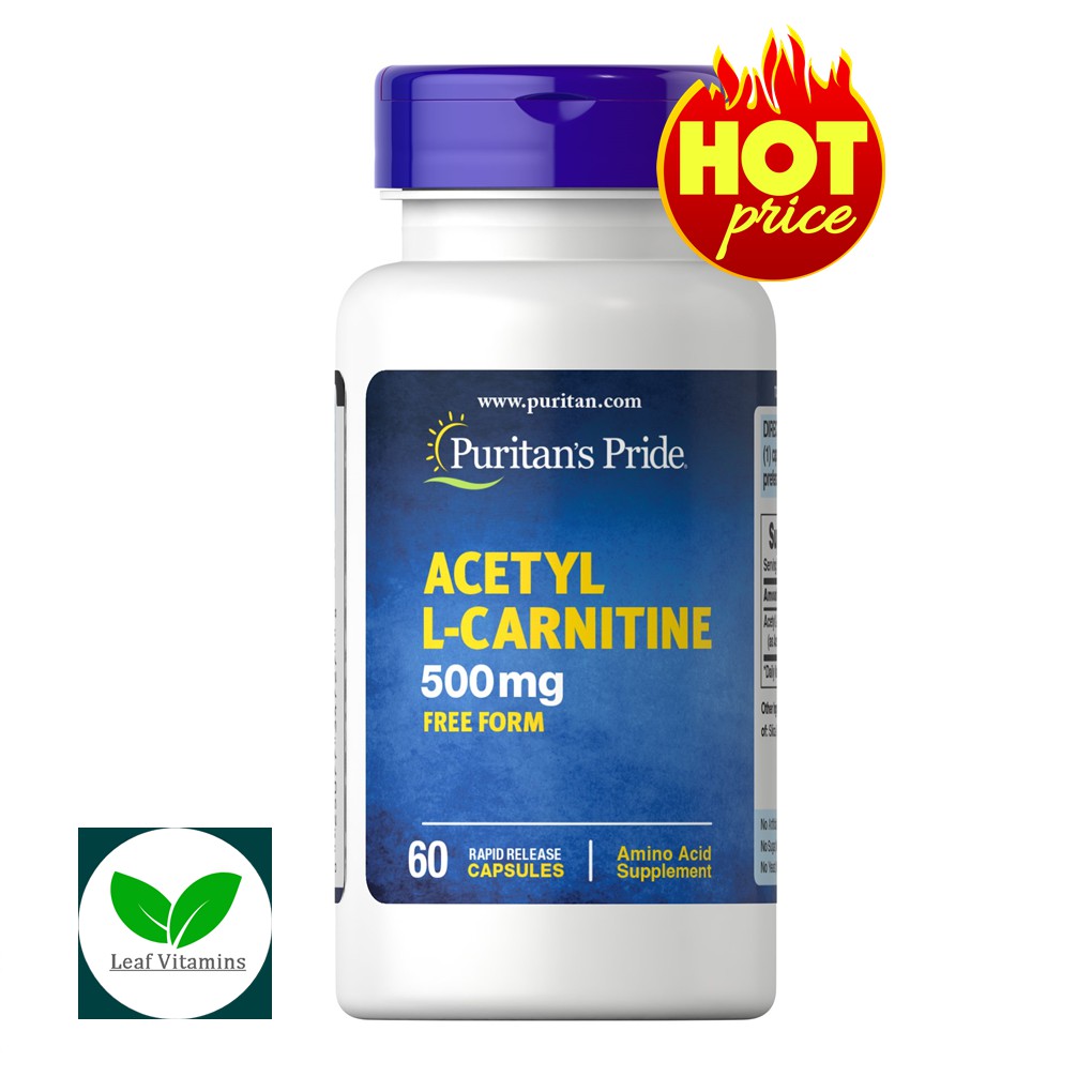 Puritan's Pride Acetyl LCarnitine 500 mg / 60 Capsules Shopee Thailand