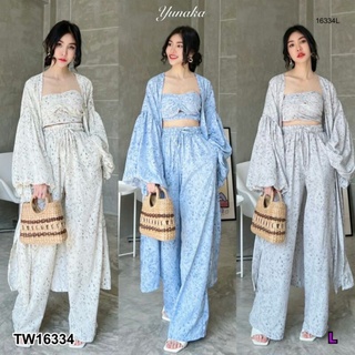 ชุดเซต 3 ชิ้นคะ งานสวยแมทได้หลายลุคเลยนะคะ 3 ชิ้นคุ้มสุดๆ กางเกงเอวยางยืดมีกระเป๋าล้วงข้าง เสื้อคลุมยาวกิโมโน