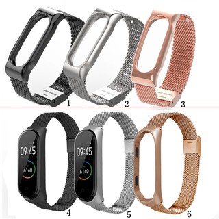 กรอบโลหะสเตนเลสสตีลสำหรับวง Xiaomi Mi Band 2 3 4 Miband 2 3 4