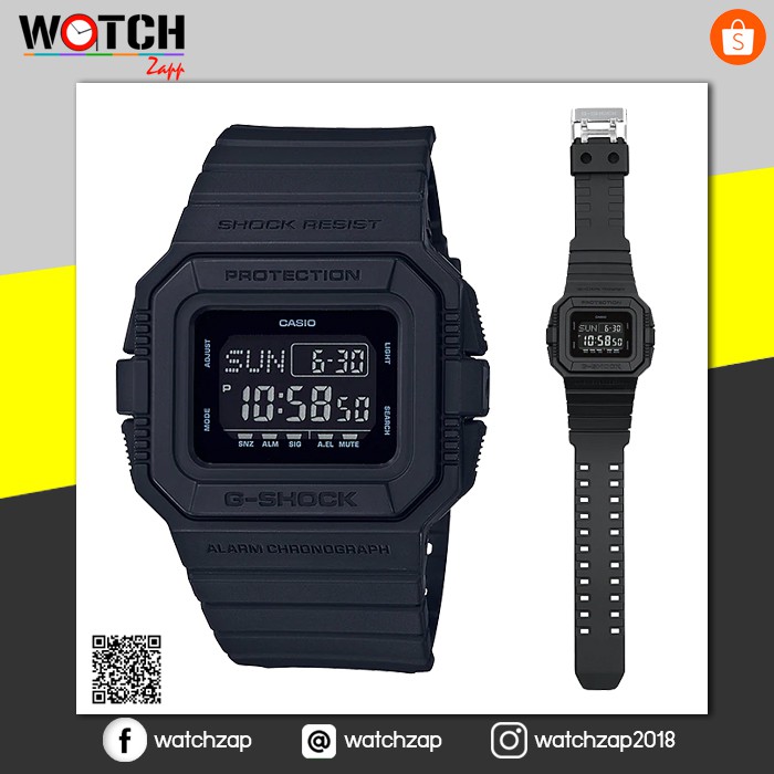 Casio G-Shock นาฬิกาข้อมือผู้ชาย สายเรซิ่น รุ่น DW-D5500BB DW-D5500BB-1DR