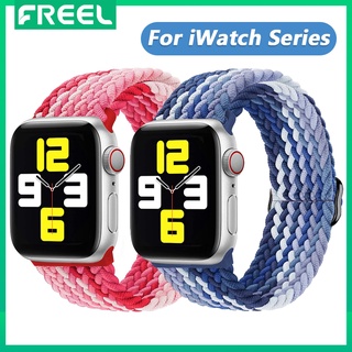 Freel สายนาฬิกาข้อมือไนล่อนถัก ยืดหยุ่น สําหรับ Apple watch Band 44 มม. 40 มม. 45 มม. 41 มม. 42 มม. 38 มม. iWatch Series 3 5 SE 6 7