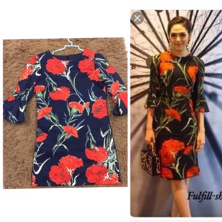 🔥🔥Sales❗️🔥ใส่ไม่ทันจ้า🔥🔥Blue&amp;Red Floral Dress Size M Topshop Style สภาพใหม่อก34งานKorea Styleแขนระบายน่ารักเว่อร์..