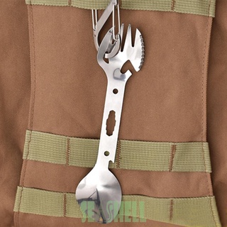 Seashell02* Multifunctional Stainless Steel EDC Spork Fork Spoon Wrench for Picnic