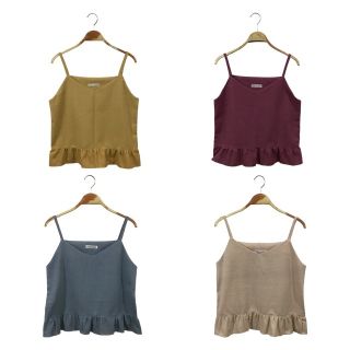 เสื้อสายเดี่ยว แต่งระบาย