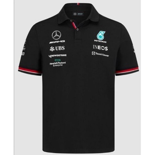 เสื้อโปโลแขนสั้น แบบแห้งเร็ว ลาย F1 Racing Mercedes-benz benz Hamilton Bottas สําหรับผู้ชาย 2022