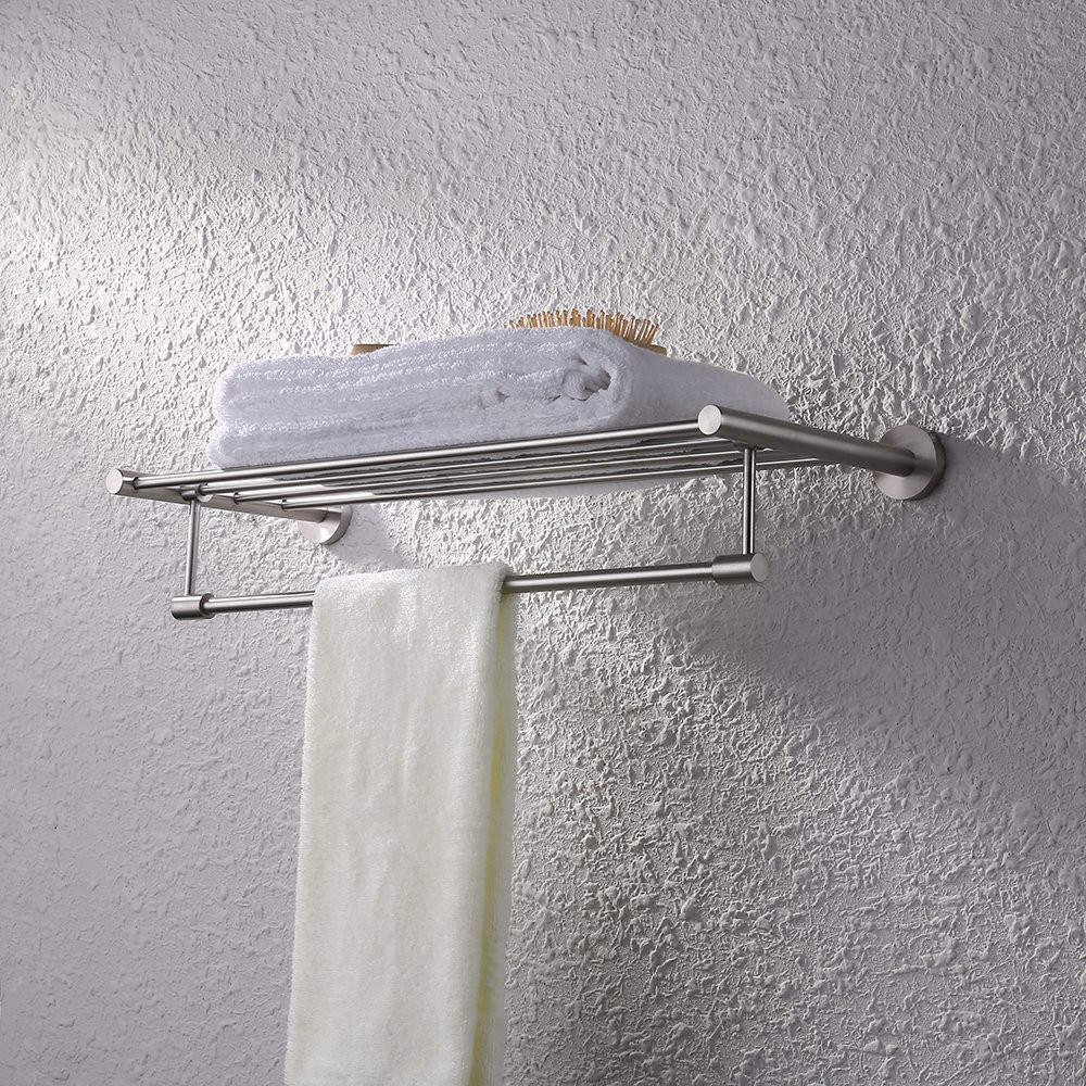 Bath Towel Rack With Rotatable Towel Bar 24 Inch SUS 304 Stainless