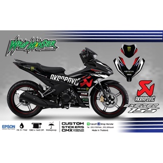 สติ๊กเกอร์แต่งลายรถ All New Yamaha Exciter155  รอบคัน ลาย Akrapovic