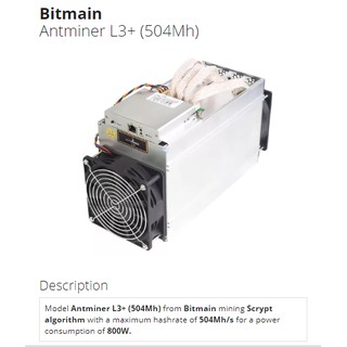 เครื่องขุดบิทคอยน์ Bitmain Antminer L3+ , S9 ,S9i มือ 2