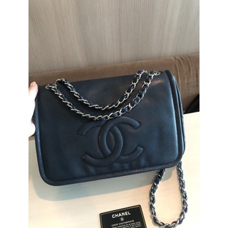 Used chanel timeless caviar flap bag 11” in navy holo13 สภาพดี ขอบมุมดี ภายในสะอาด