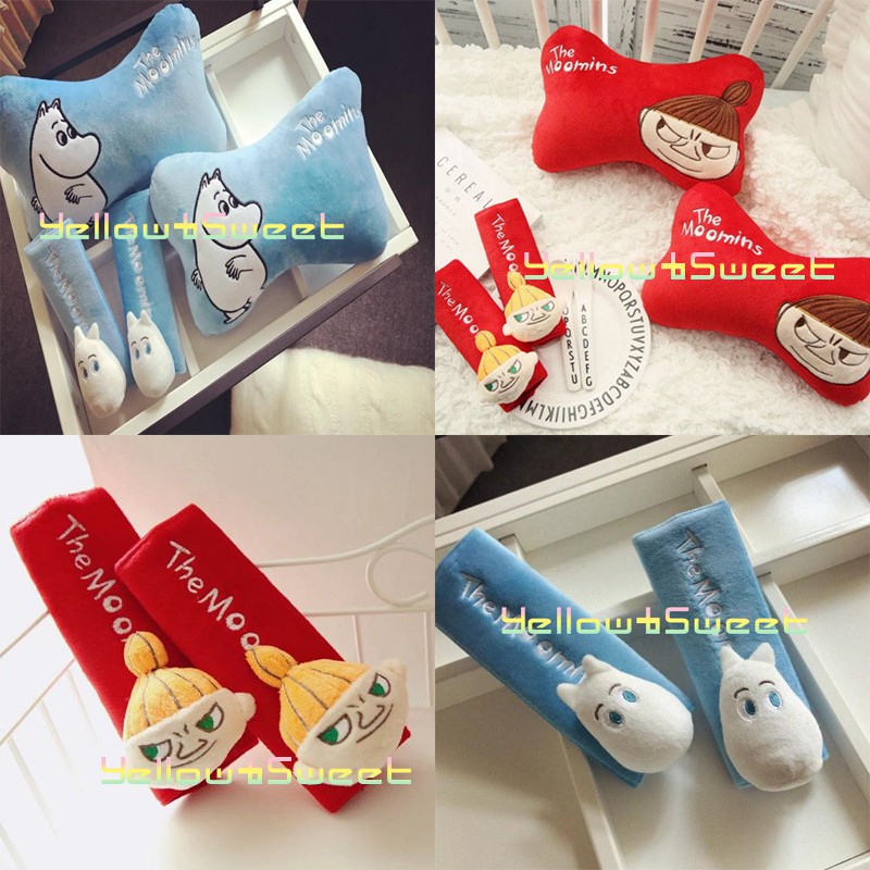 YellowSweet - หุ้มเบลท์ หมอนรองคอในรถ มูมิน หุ้มเข็มขัดนิรภัย การ์ตูน Seat Belt moomin LittleMy