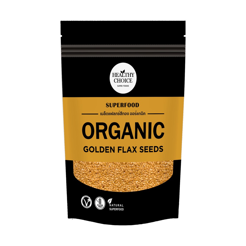 [ ขนาด 300g] HEALTHY CHOICE | เมล็ดแฟลกซ์สีทอง ออร์แกนิค (Golden Flaxseeds)