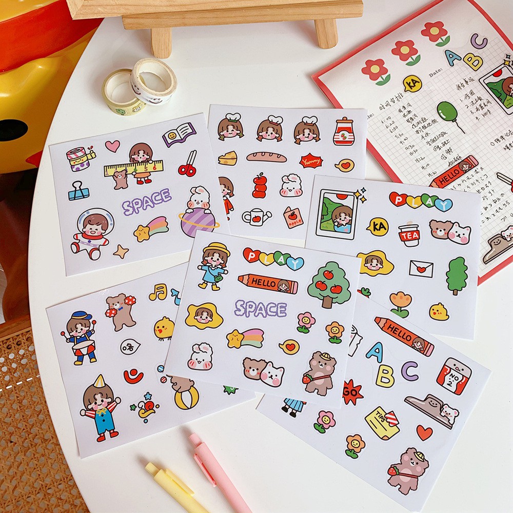 Sticker สติ๊กเกอร์PVCกันน้ำ ไดคัทDIY พร้อมส่ง!!STICKER ขนาด14.7*12.8cm