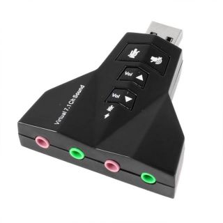 Microphone MIC Headset 7.1 Ch 3D Audio Card Converter Double Sound Card Virtual 7.1 Channel USB 2.0 Audio Adapter Dual