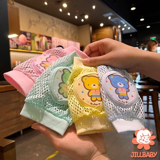 Jillbaby พร้อมส่ง แผ่นตาข่ายรองเข่า ระบายอากาศ กันกระแทก ลายการ์ตูนหมี สําหรับเด็กทารกหัดคลาน