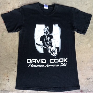 vtg.T-Shirt เสื้อวง DAVID COOK HOMETOWN AMERICAN IDOL VOTE FOR DAVID COOK MADE IN HAITI Sz.S 100% COTTON