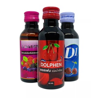 🔥DOLPHEN-D1-ADG น้ำหวานเข้มข้นกลิ่นผลไม้ 60ml. 3 ขวด