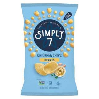 🔥The Best!! Simply 7 Chickpea Chips Hummus142gแผ่นถั่วลูกไก่อบกรอบรสเกลือทะเล คุณภาพระดับพรีเมี่ยม