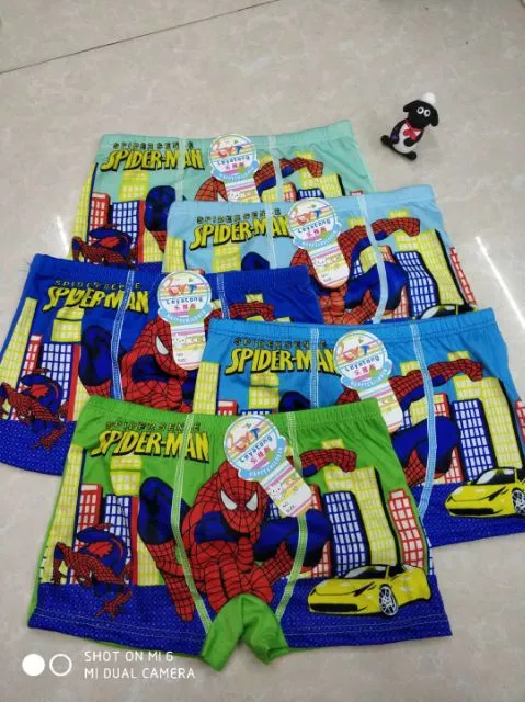 69บาท5ตัว กางเกงในเด็กผู้ชาย2-8ขวบงานป้ายเลือกสีลายได้สินค้าตรงปก