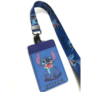 STITCH SM สายคล้องคอ สายคล้องบัตร ที่ใส่บัตร ซองใส่บัตร ที่ใส่บัตร พร้อมสายคล้องคอ ลาย STITCH SM งานดี สวยงาม  BY  8118