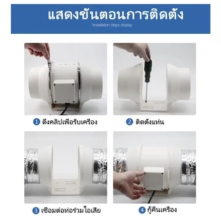 พัดลมระบายอากาศ 1/2m เคเบิล พร้อมสวิตซ์ 4 นิ้ว 6 นิ้ว 8 นิ้ว พัดลมดูดอากาศ พัดลมดูดควัน พัดลมระบายอากาศ ที่ดูดควัน เครื่