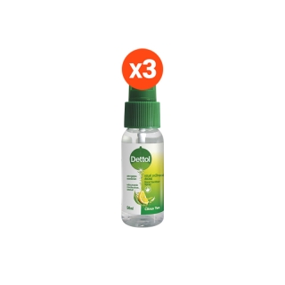 Dettol เดทตอล แฮนด์ ซานิไทเซอร์ สเปรย์ฉีดมือ สูตรหอมกลิ่มส้ม ผสมวิตามินอี 50 มล. x3