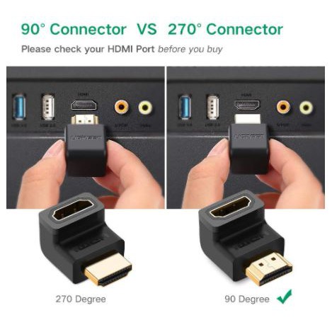 ลดราคา UGREEN 20109 HDMI Male to Female Adapter Down ตัวผู้เป็นตัวเมีย 90 องศา HDMI Support 4K,3D #ค้นหาเพิ่มเติม ปลั๊กแปลง กล่องใส่ฮาร์ดดิสก์ VGA Support GLINK Display Port