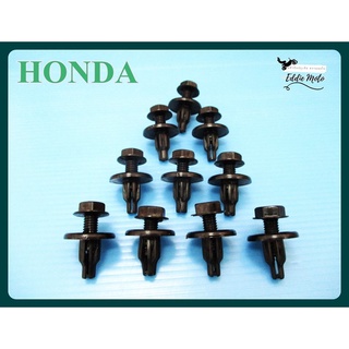 HONDA CAR ALL MODEL VENT CLIP SET (10 PCS.) "BLACK"  // กิ๊บล็อค กิ๊บแผงใต้เครื่อง สีดำ (เซ็ท 10 ตัว) สินค้าคุณภาพดี