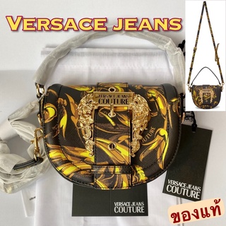 กระเป๋าสะพาย VERSACE JEANS couture สีดำทอง พร้อมถุงผ้า tag แท้ สายสะพายข้าง crossbody bag pochette hobo handbag ผูู้หญิง