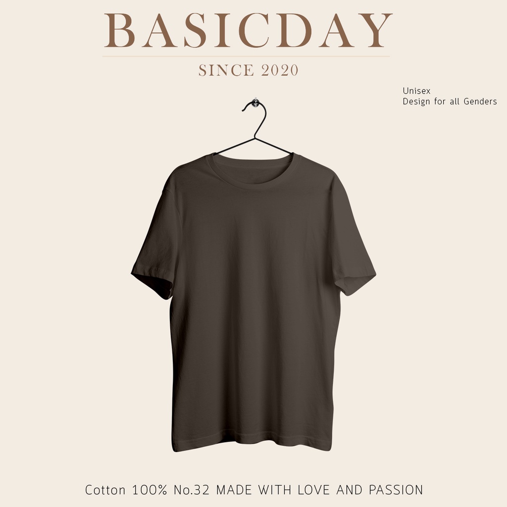 เสื้อยืด สีเทาดิน แขนสั้น cotton100%
