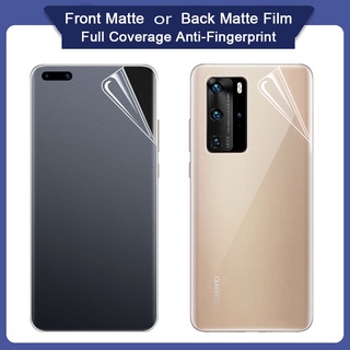 ฟิล์มไฮโดรเจล กันรอยหน้าจอ หน้า หลัง เนื้อแมตต์ กันรอยนิ้วมือ สําหรับ Huawei P20 P30 Pro P40 Lite Mate 30 Nova 5T 7 SE 7i 8 9 Y7 Y9 Y9A Y6P Y5P Honor 50