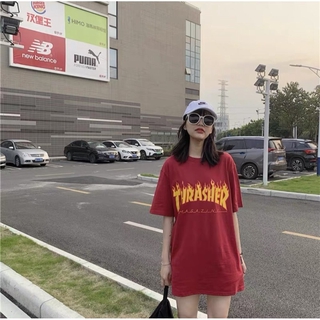 เสื้อยืดโอเวอร์ไซส์ ลายไฟTHRASHER