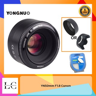 YN50mm f1.8 for Canon เลนส์ฟิกซ์ออโต้โฟกัส แถมฮูดและฟิลเตอร์ ของใหม่ประกัน1ปี มี2แบบให้เลือก YN50 f1.8 canon