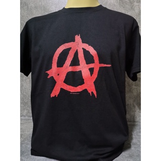 เสื้อยืดเสื้อวงนำเข้า Anarchy Symbol of Punk Exploited Sex Pistols The Clash Ramones Political Democracy Style Vintage T