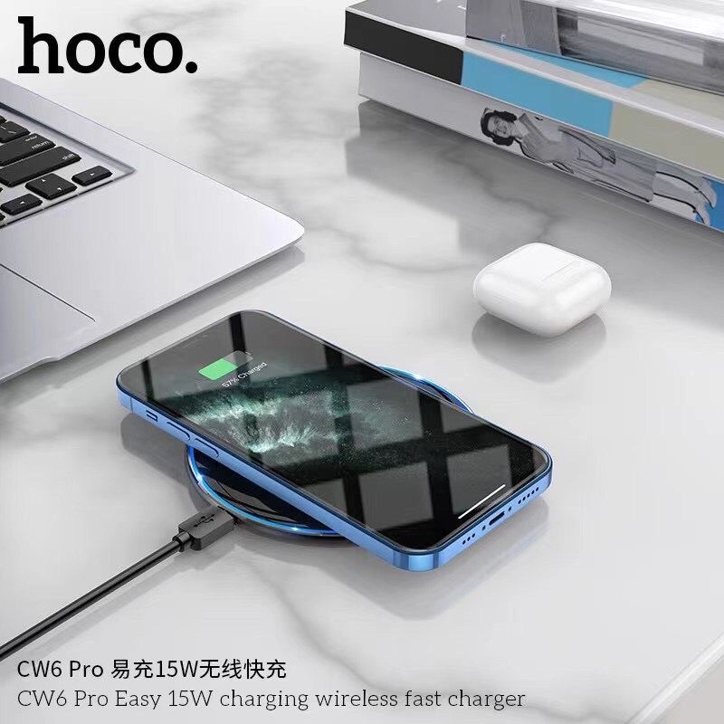 Hoco​ CW6 Pro แท่นชาร์จไร้สาย Wireless​ ​Fast​Charge​ 15W​ แท้100%