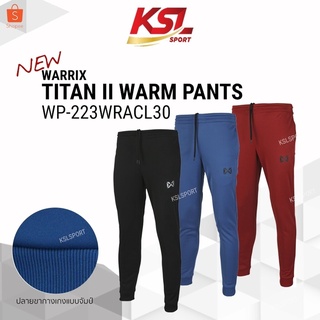 WARRIX กางเกงวอร์มขายาว รุ่น TITAN II (รหัส WP-223WRACL30) ผ้า Micropolyseter100% Jogger Pants สีดำ/น้ำเงิน/แดง