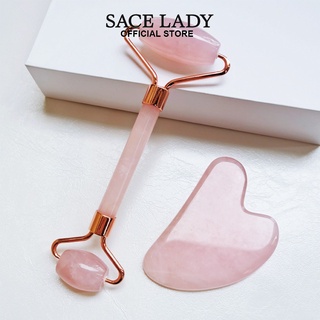 Sace LADY Gua Sha ลูกกลิ้งนวดหน้า เพื่อความสวยงามและส่วนตัว 2 ชิ้น