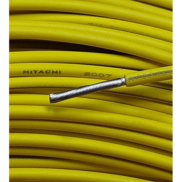 Hitachi Cable (ราคา 1เมตร) สายไฟ สาย ทองแดง ชุบดีบุก ตีเกลียว เคลือบ ดีบุก  16 AWG  สายเดินภายใน สาย