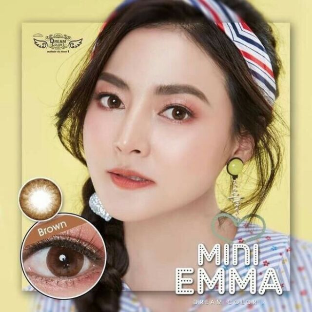 🔰Mini Emma 🔰 คอนแทคเลนส์ Dream coler 1 สายตาปกติ (สีน้ำตาล)