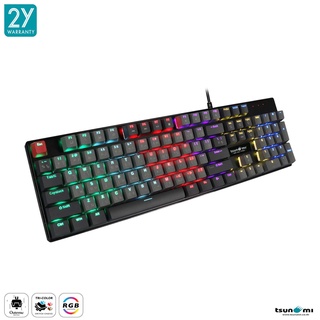 Tsunami Outemu MK-02 Pro 104 Keys 100% Mechanical Gaming Keyboard Blue Switch (Youth Black) แป้นภาษาไทย