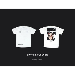 เสื้อยืดผ้าฝ้าย QWT116-2 YUT WHITE ขาว