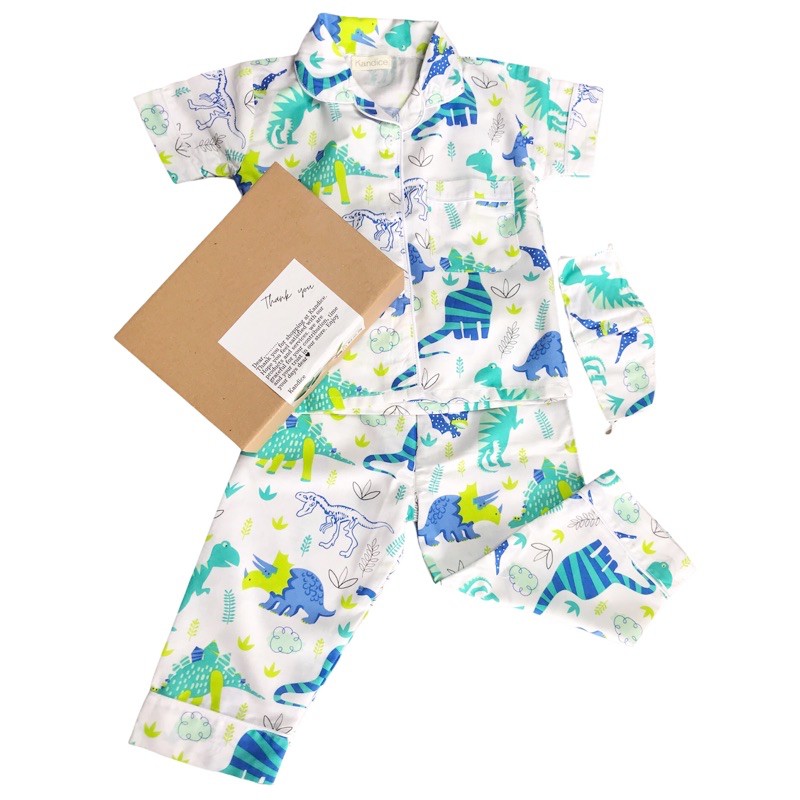 KATUN Kandice Kids Pyjamas ผ้าคอตตอนพรีเมี่ยม | ชุดนอนเท่ๆ อายุ 1-7 ปี แถมหน้ากาก | ชุดนอนเด็ก