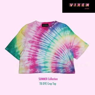 Tie-Dye Rainbow Pastel 🌈เสื้อมัดย้อมเสื้อครอป Oversizeนิดๆ