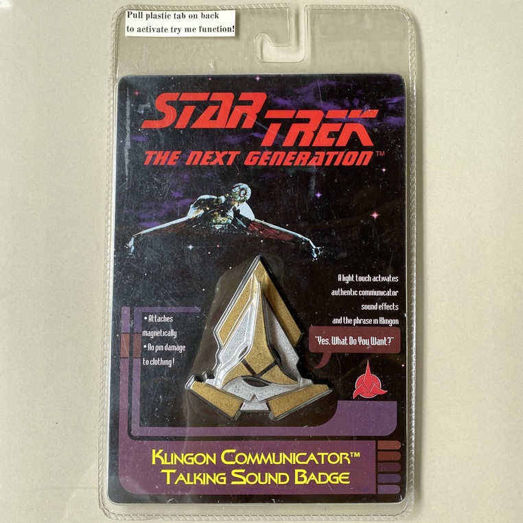 Star Trek เข็มกลัด Star Trek The Next Generation Klingon Communicator Talking Sound Badge 3" สตาร์เท